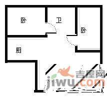 蒋村花园如意苑2室1厅1卫户型图