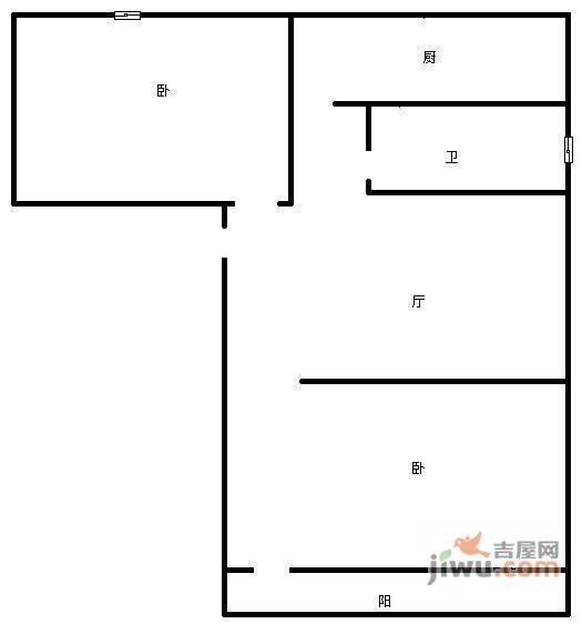 东新园孚信苑2室2厅1卫户型图