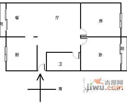 雪峰清泰花苑2室2厅1卫113㎡户型图