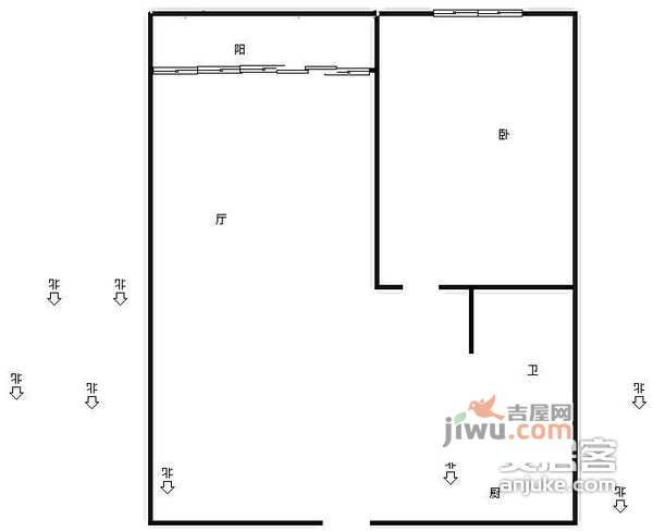 万新大厦2室1厅1卫110㎡户型图