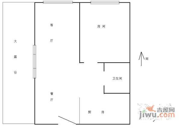 万新大厦2室1厅1卫110㎡户型图