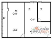 中山苑1室1厅1卫34㎡户型图