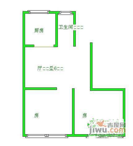 环城北路小区2室1厅1卫55㎡户型图