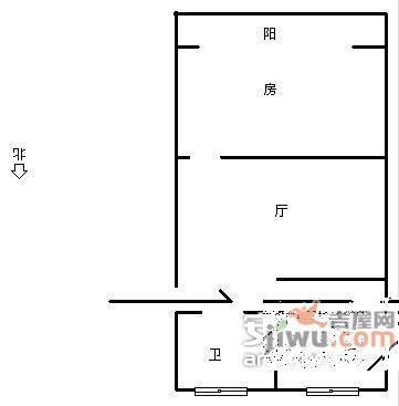 名珏公寓1室1厅1卫户型图