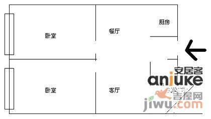 名珏公寓2室2厅1卫户型图