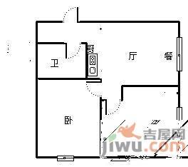 汇丰公寓2室1厅1卫户型图