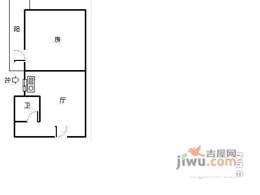 汇丰公寓1室1厅1卫户型图