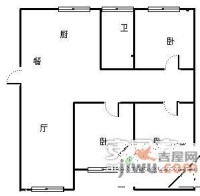 汇丰公寓3室1厅1卫户型图