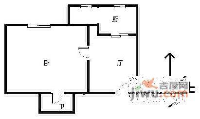 汇丰公寓1室1厅1卫户型图