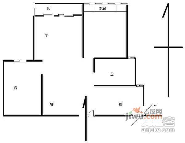 都市水乡水秀苑2室2厅1卫户型图