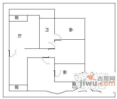 都市水乡水秀苑2室2厅1卫户型图