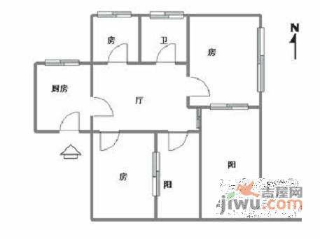 万安城市花园东苑3室2厅1卫129㎡户型图