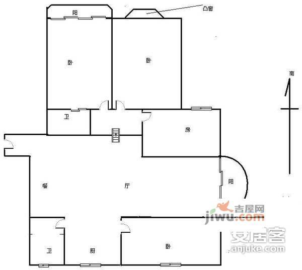 万安城市花园东苑4室2厅2卫户型图