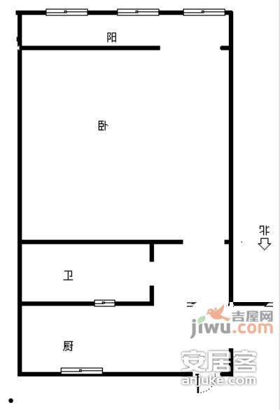 青年路社区1室0厅1卫户型图