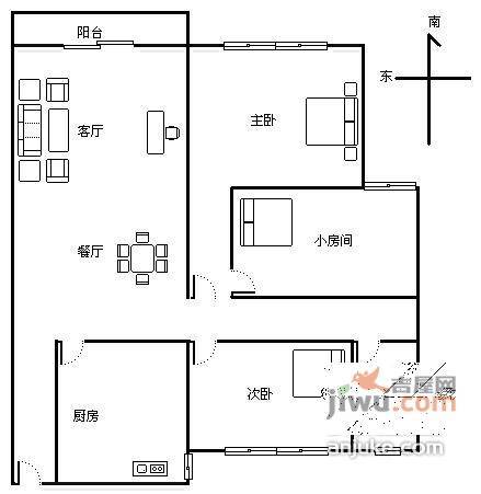 黄龙世纪苑3室2厅2卫户型图