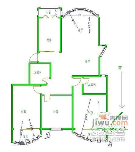 杭州绿园5室2厅3卫205㎡户型图