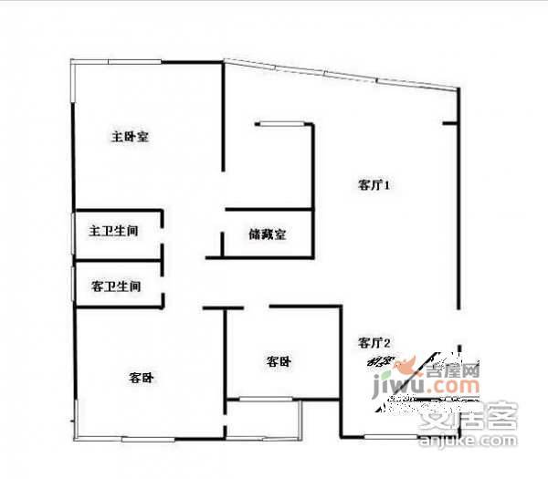 绿城.深蓝广场3室2厅2卫160㎡户型图