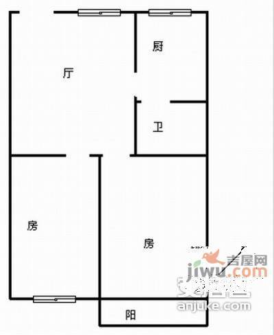 大和里小区2室1厅1卫59㎡户型图