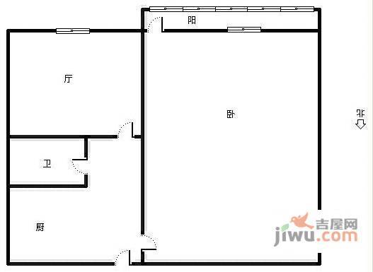 大和里小区1室1厅1卫户型图