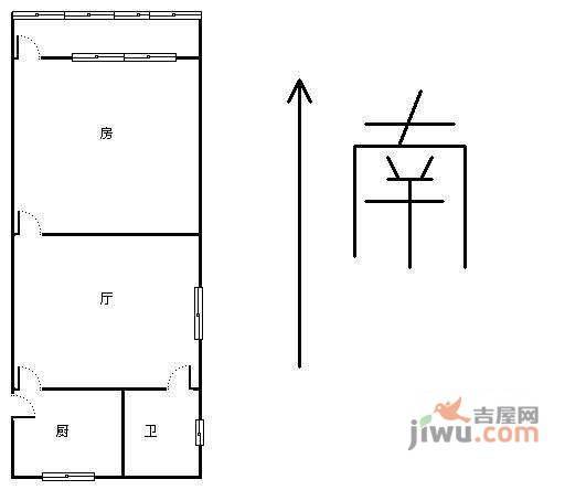 大和里小区1室1厅1卫户型图