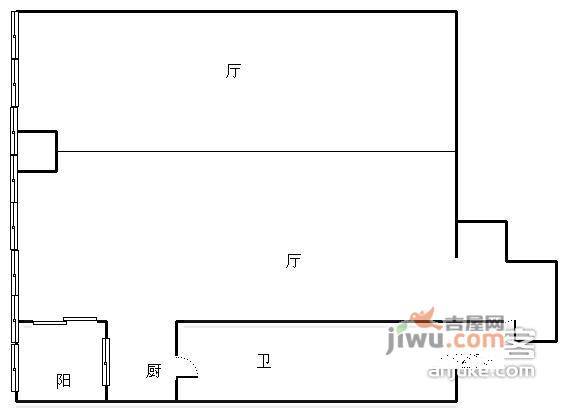 浪漫和山东溪苑1室1厅1卫户型图