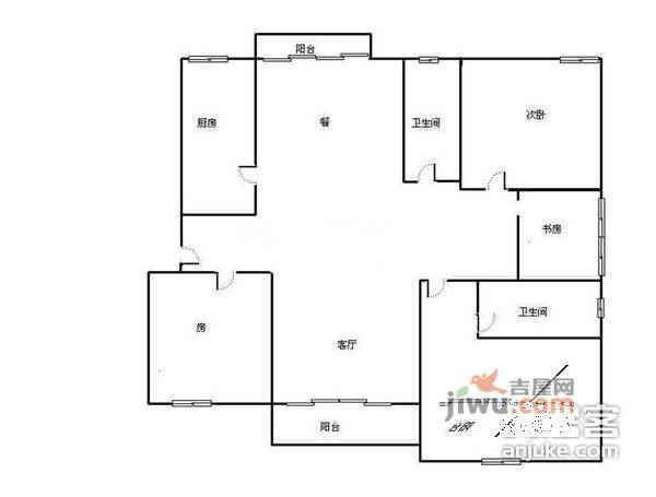 荣邦嘉华公寓3室2厅2卫137㎡户型图