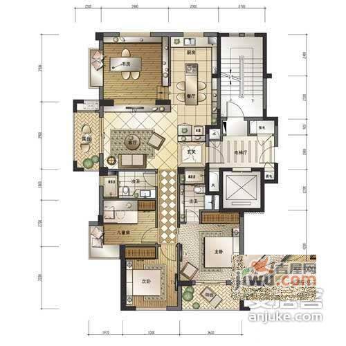 广宇吴山鸣翠苑3室2厅2卫148㎡户型图