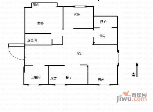 浦沿公寓3室2厅2卫139㎡户型图