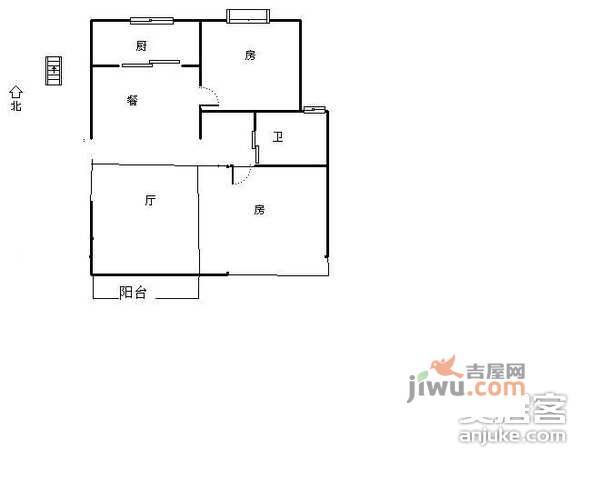 浦沿公寓3室1厅1卫户型图