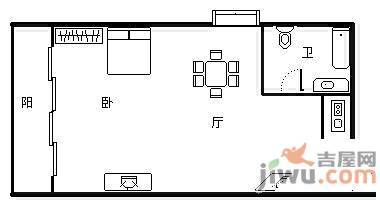 白云大厦1室0厅1卫40㎡户型图