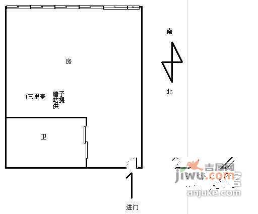 白云大厦1室0厅1卫40㎡户型图