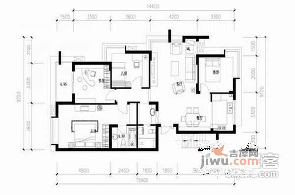 西湖高尔夫别墅5室3厅4卫640㎡户型图