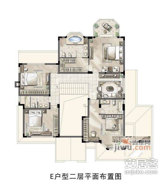 西湖高尔夫别墅5室3厅4卫640㎡户型图