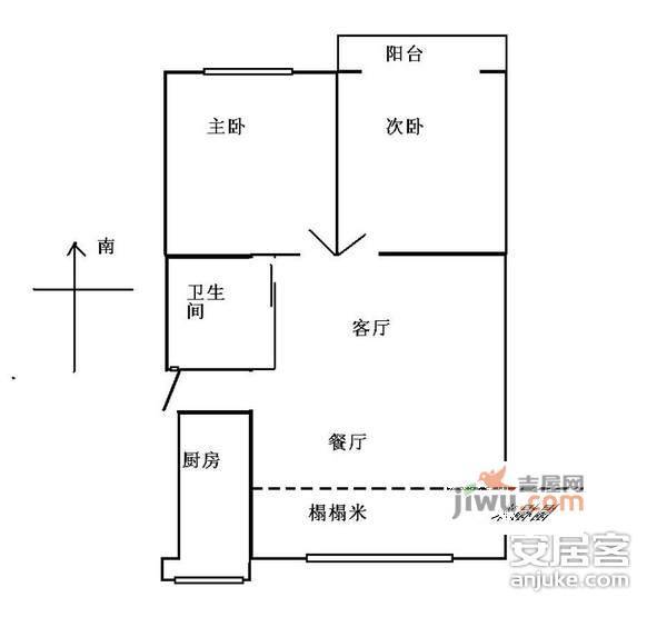 仁寿山小区2室1厅1卫户型图