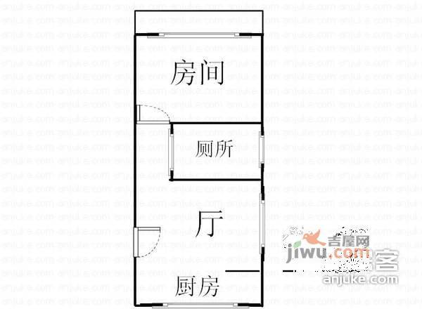 柳浪东苑1室1厅1卫45㎡户型图