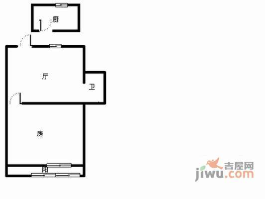 遥祥寺巷小区1室1厅1卫42㎡户型图