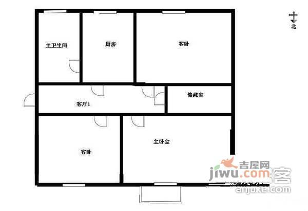 兴隆东村3室1厅1卫89㎡户型图