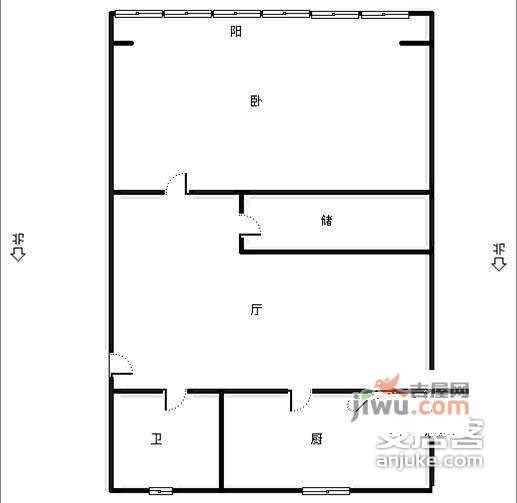 兴隆东村1室1厅1卫30㎡户型图