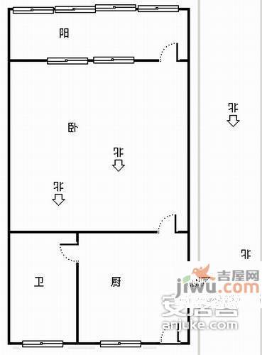 华光巷小区1室1厅1卫31㎡户型图