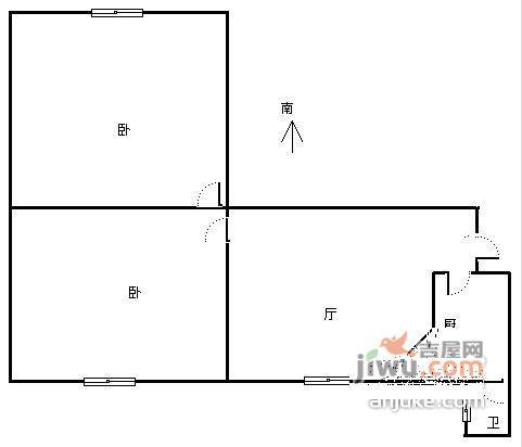 石板巷新村1室1厅1卫户型图