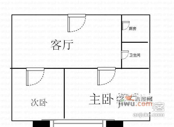 宏丰家具城小区2室2厅1卫70㎡户型图