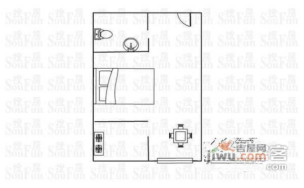 宏丰家具城小区1室1厅1卫90㎡户型图