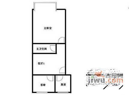 保安桥河下小区2室1厅1卫66㎡户型图