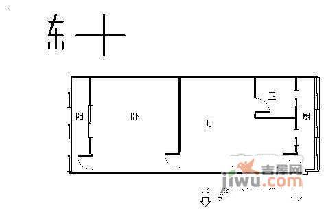 永明新村1室1厅1卫37㎡户型图