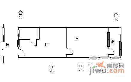 永明新村1室1厅1卫37㎡户型图