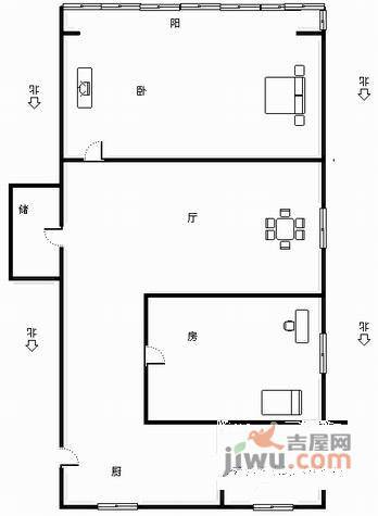 武林公寓2室1厅1卫85㎡户型图