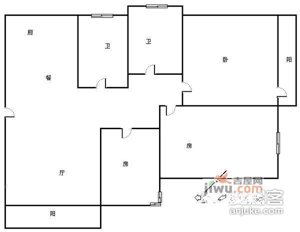 凤凰城3室2厅2卫151㎡户型图