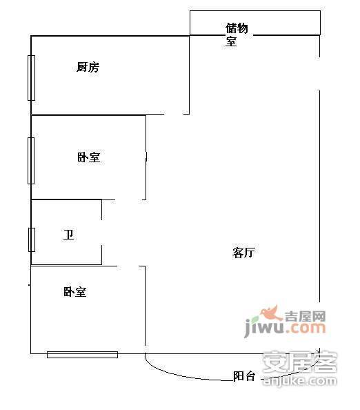 凤凰城2室2厅1卫107㎡户型图