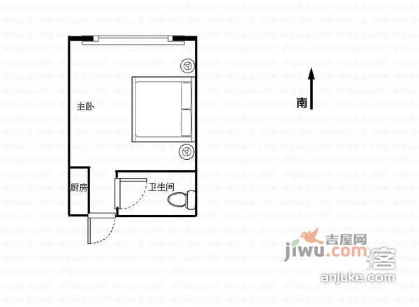 凤凰城1室1厅1卫户型图