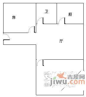 开元路74号小区2室1厅1卫52㎡户型图